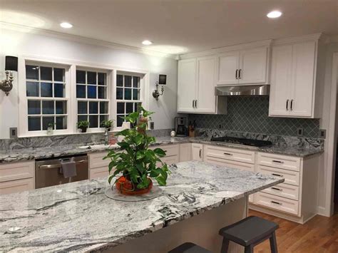 white cabinets with steel gray granite|colonial white granite with cabinets.